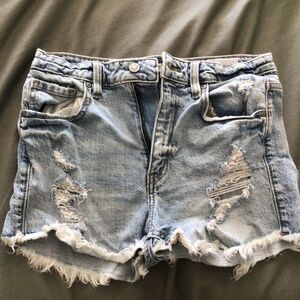 Distressed Cut Off Denim Shorts